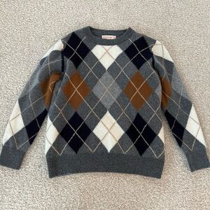 &Daughter Geelong Lambswool Argyle Crew